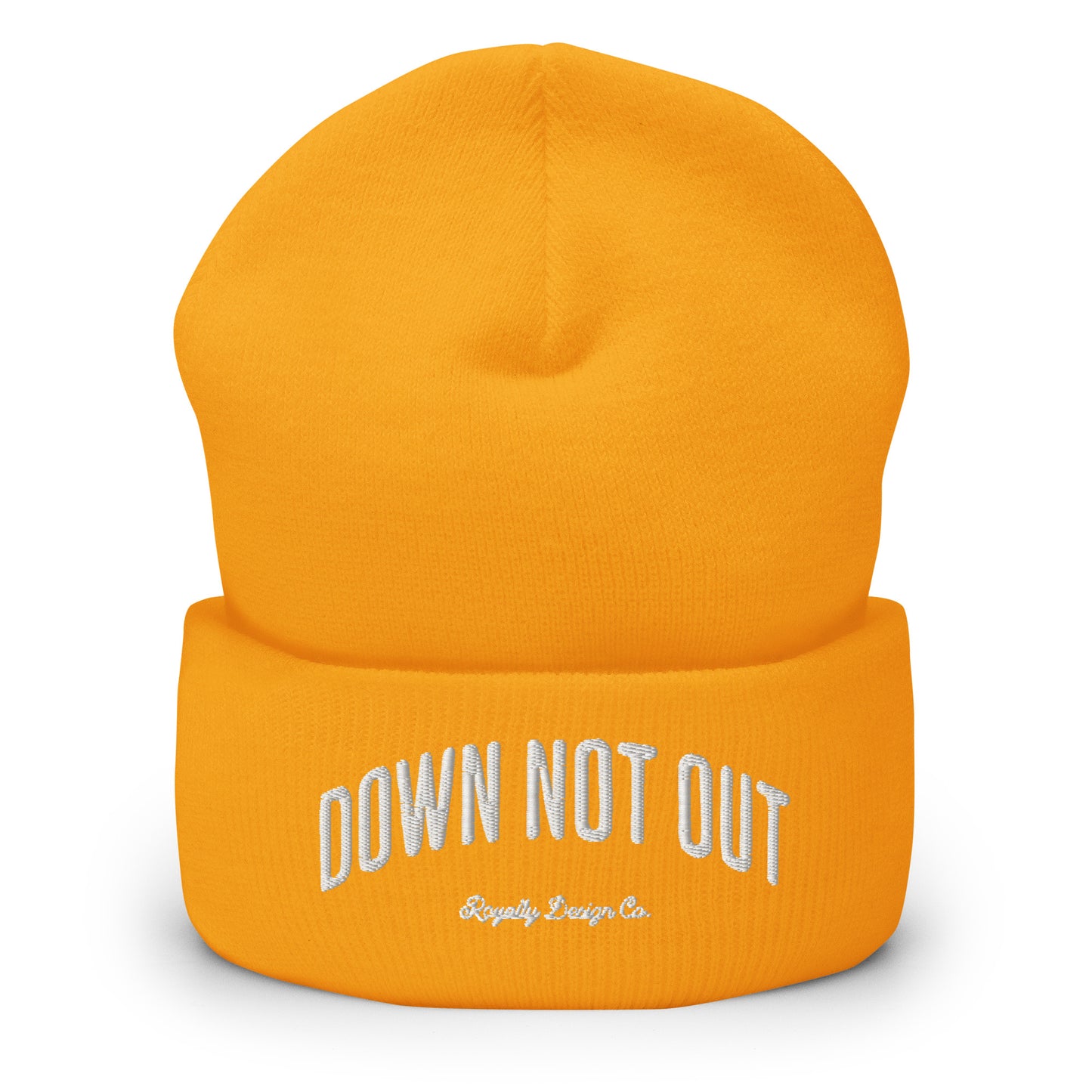 Down Not Out Embroidered Beanie