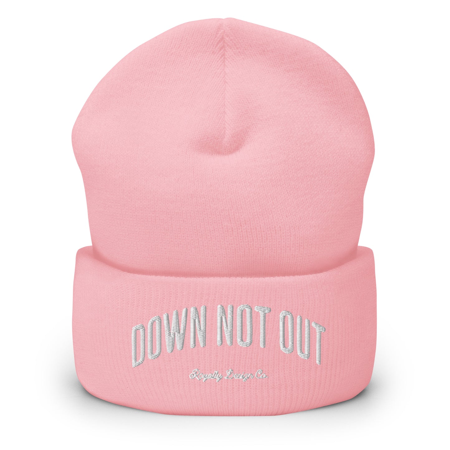 Down Not Out Embroidered Beanie