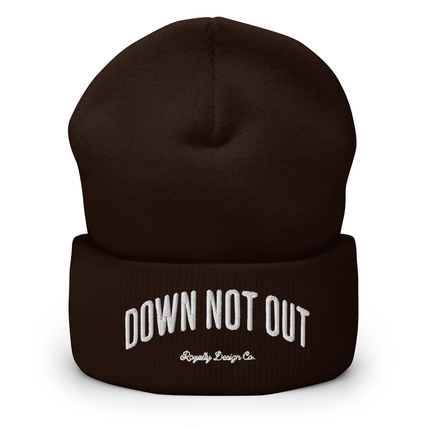 Down Not Out Embroidered Beanie