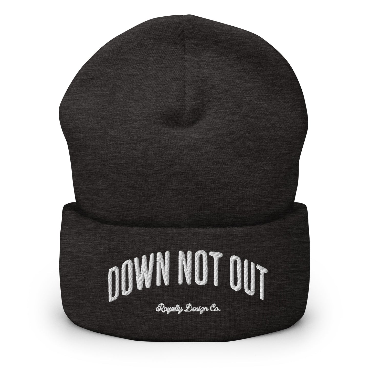 Down Not Out Embroidered Beanie