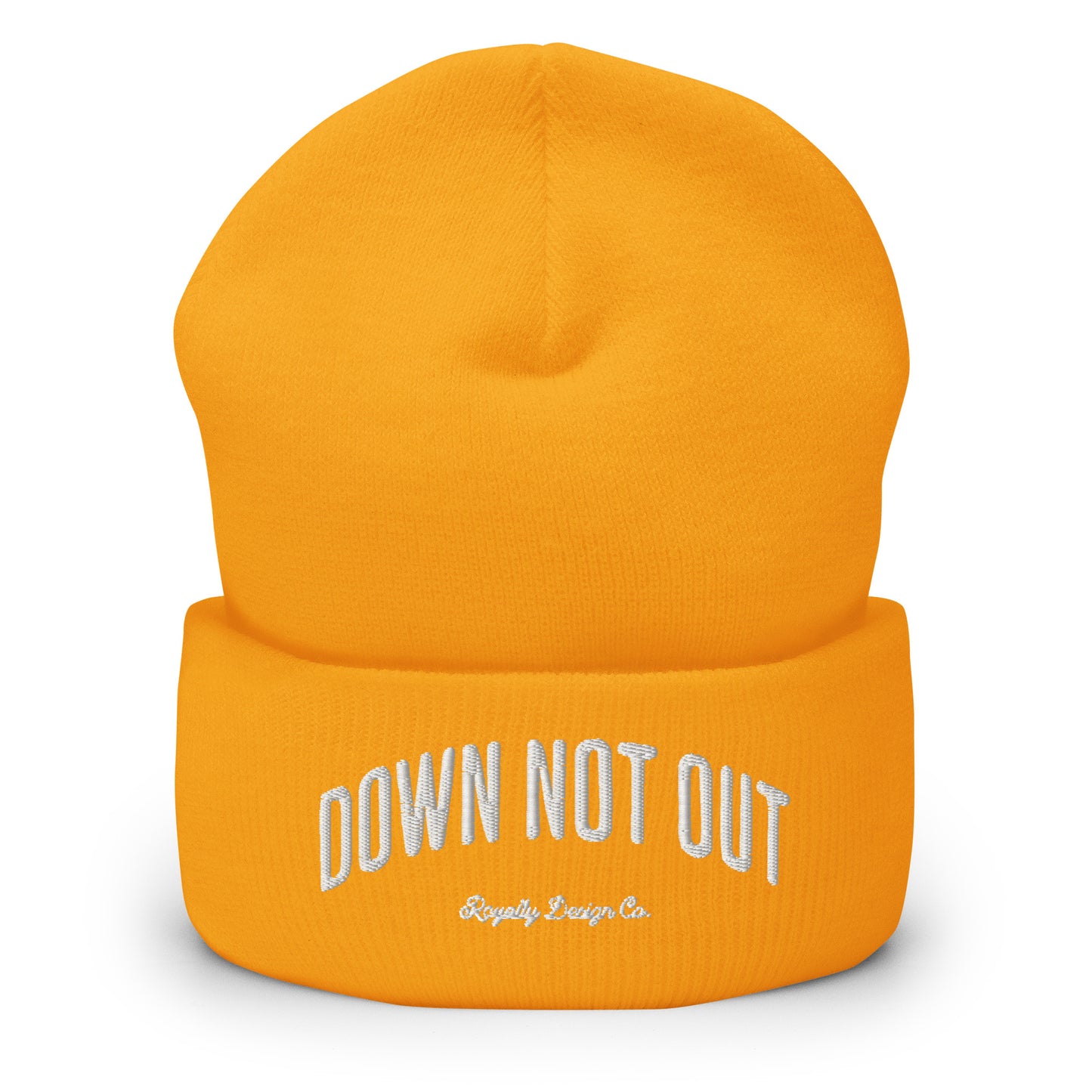 Down Not Out Embroidered Beanie