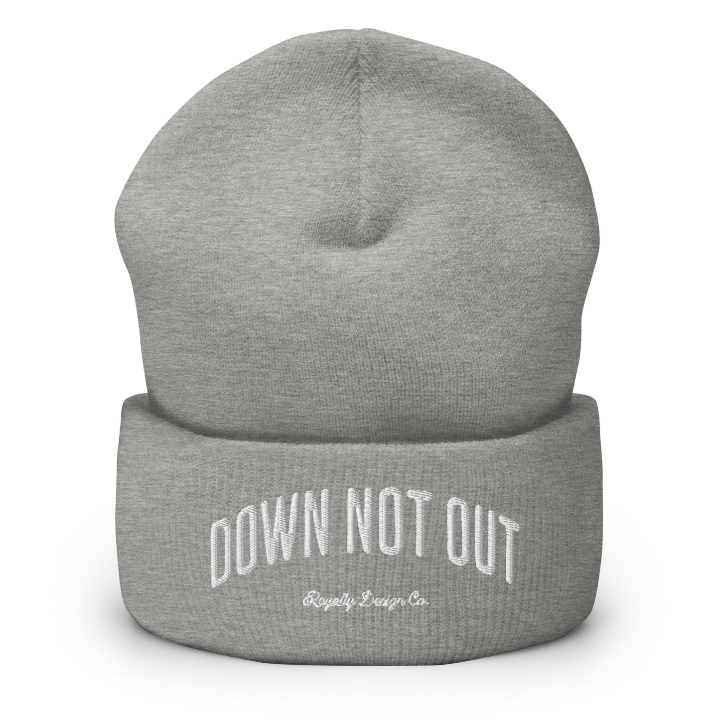 Down Not Out Embroidered Beanie