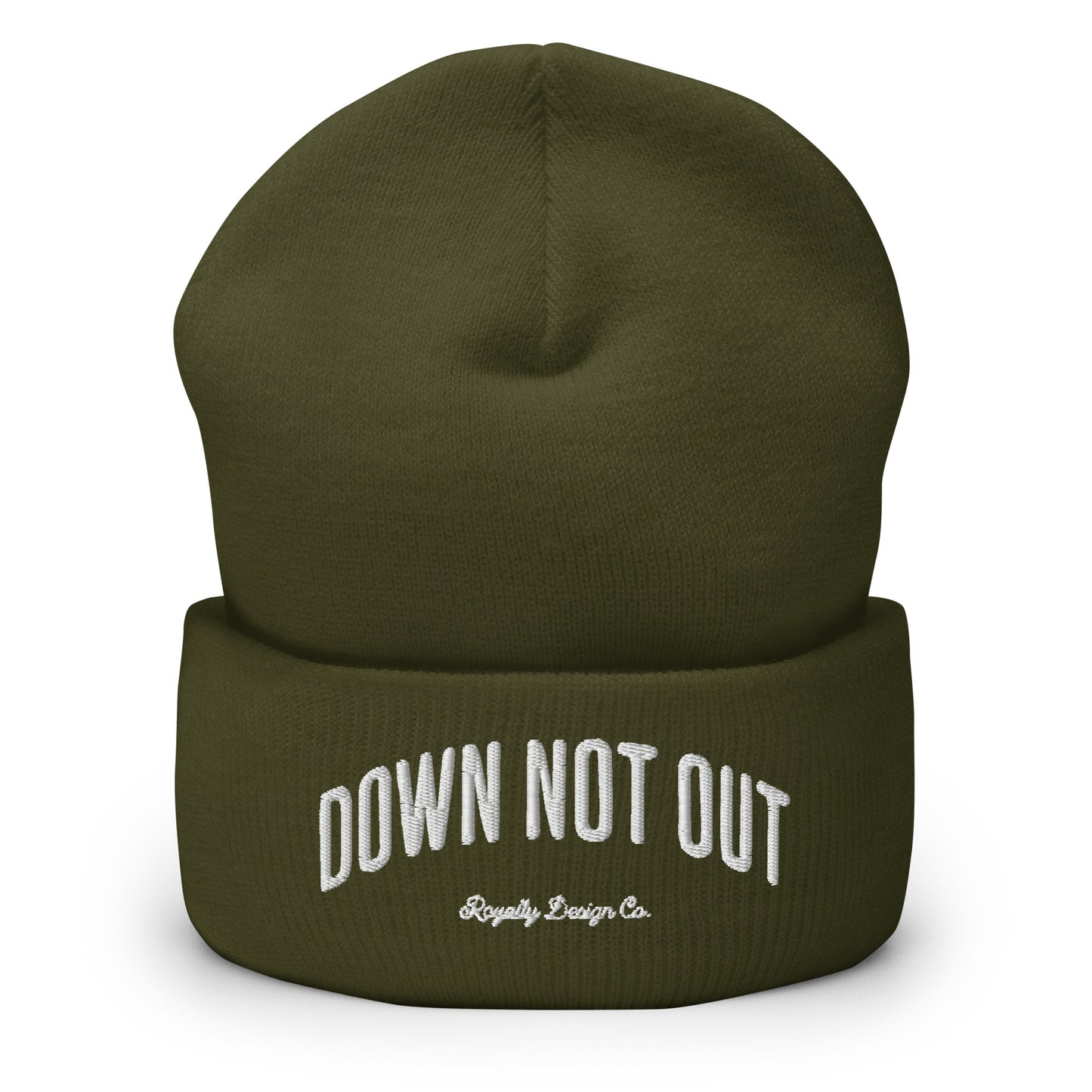 Down Not Out Embroidered Beanie