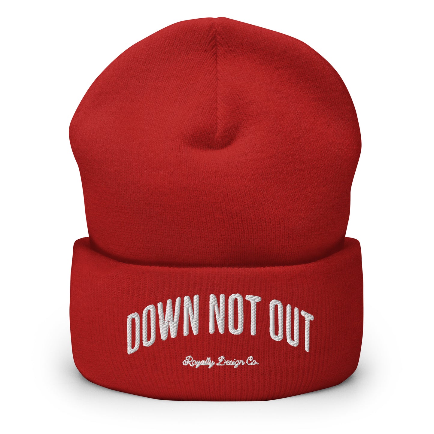 Down Not Out Embroidered Beanie