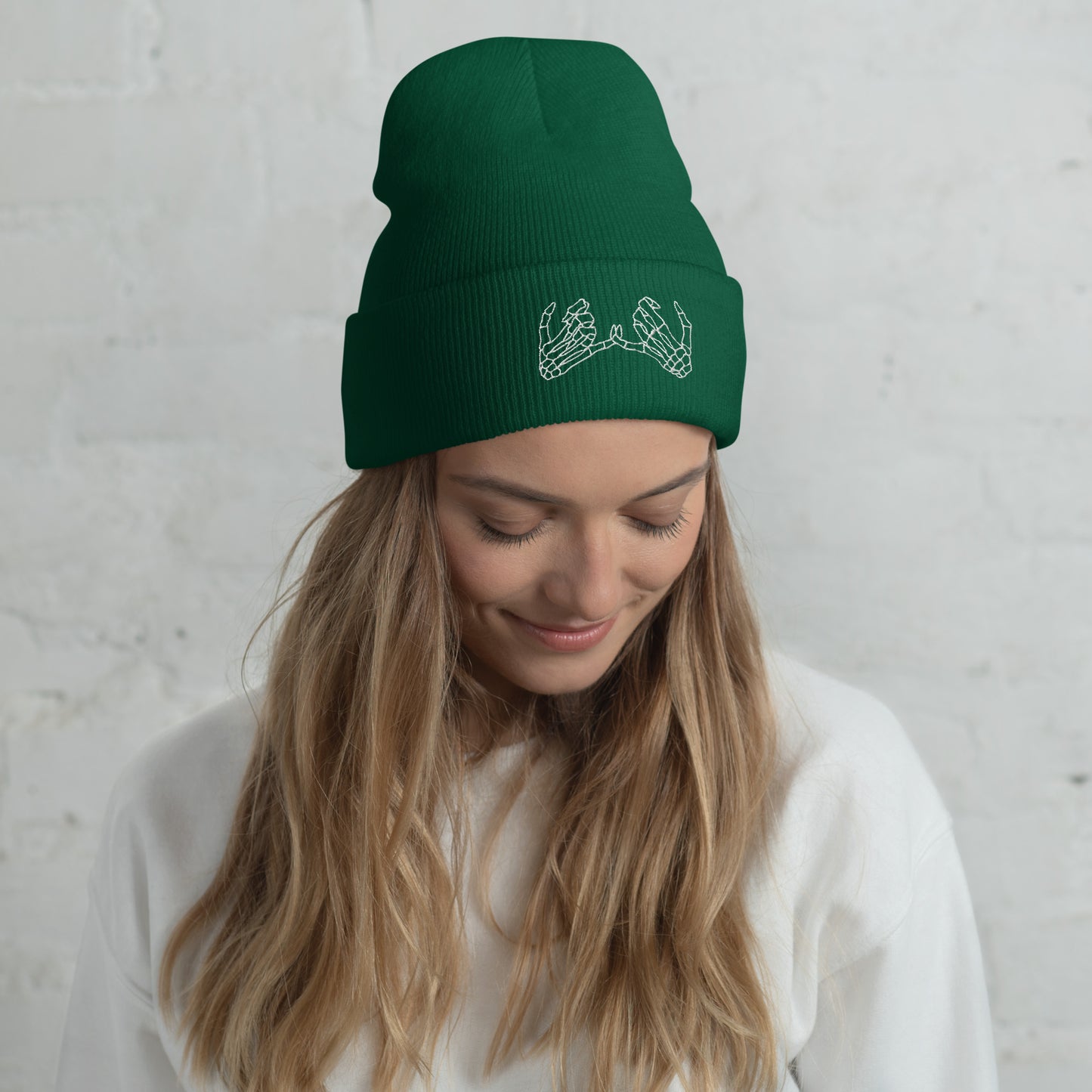 White Embroidery P3 Beanie