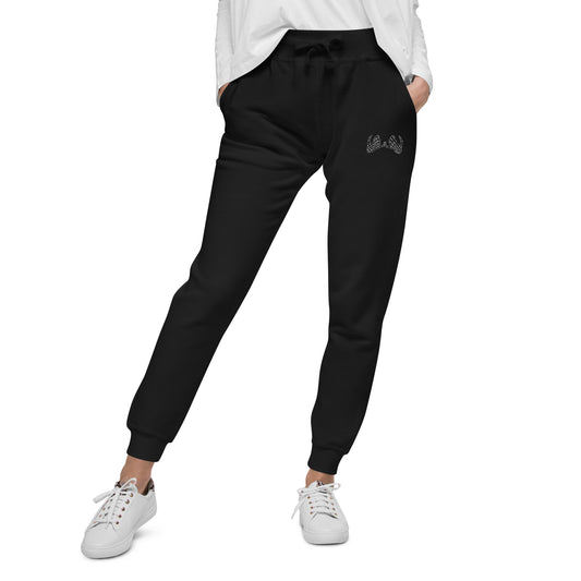 White Embroidered P3 Fleece Sweatpants